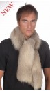 Men's grey fox fur scarf